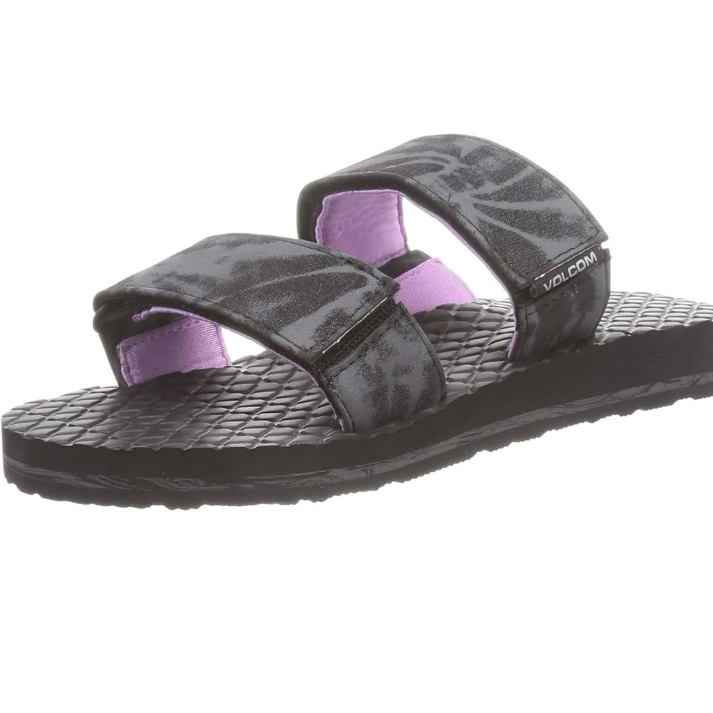 Volcom Black Gray and Purple Sandals Sz 6 Eco Recliner NWT